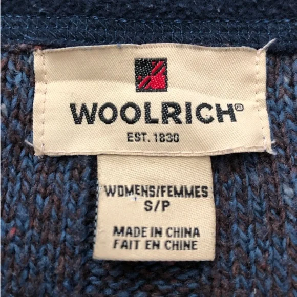 Vintage Woolrich Wool Blend 1/4 Zip Sweater in Indigo Heather Size S - Picture 10 of 11
